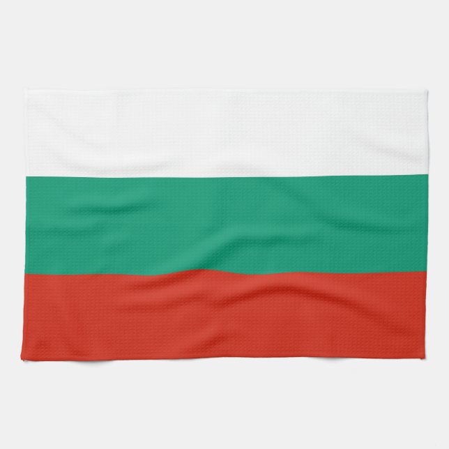 Toalla de cocina con bandera de Bulgaria (Horizontal)