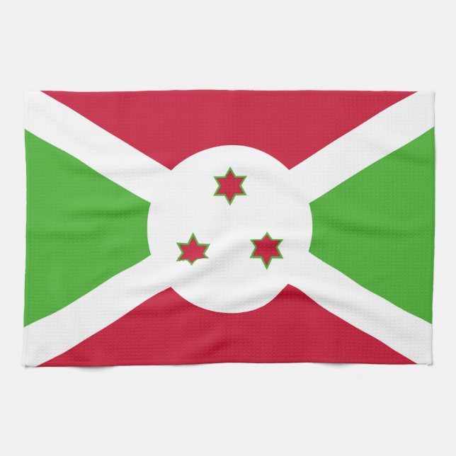 Toalla de cocina con bandera de Burundi (Horizontal)