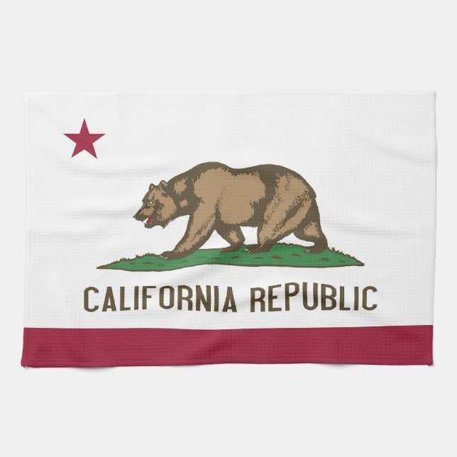 Toalla de cocina con bandera de California, EE.UU. (Horizontal)