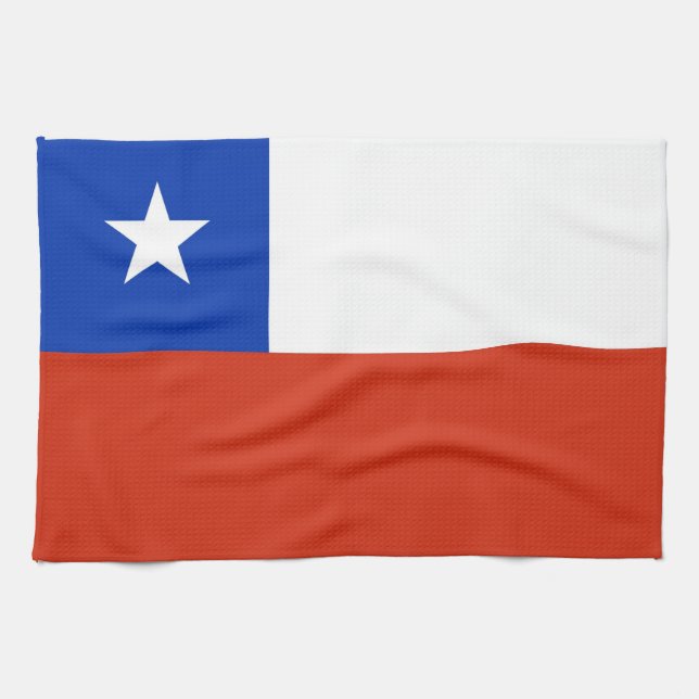Toalla de cocina con bandera de Chile (Horizontal)