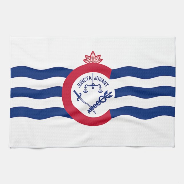 Toalla de cocina con bandera de Cincinnati City, E (Horizontal)