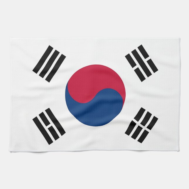 Toalla de cocina con bandera de Corea del Sur (Horizontal)