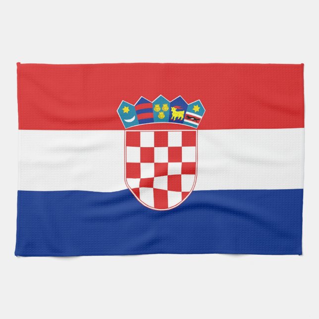 Toalla de cocina con bandera de Croacia (Horizontal)