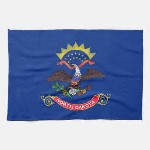 Toalla de cocina con bandera de Dakota del Norte,