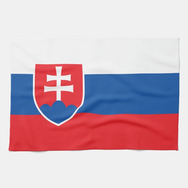 Toalla de cocina con bandera de Eslovaquia (Horizontal)