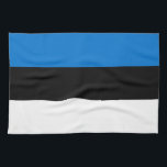 Toalla de cocina con bandera de Estonia<br><div class="desc">Añada un toque de orgullo estonio a su cocina con esta encantadora toalla de cocina con la bandera de Estonia. Esta elegante y práctica toalla exhibe orgullosamente las icónicas franjas azul, negro y blanco de la bandera estonia, lo que la convierte en una hermosa manera de traer el toque nacional...</div>