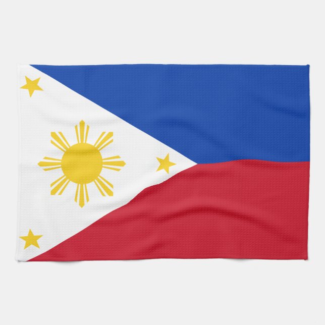 Toalla de cocina con bandera de Filipinas (Horizontal)