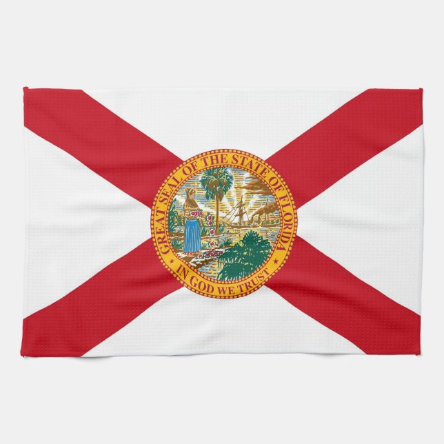 Toalla de cocina con bandera de Florida, EE.UU. (Horizontal)