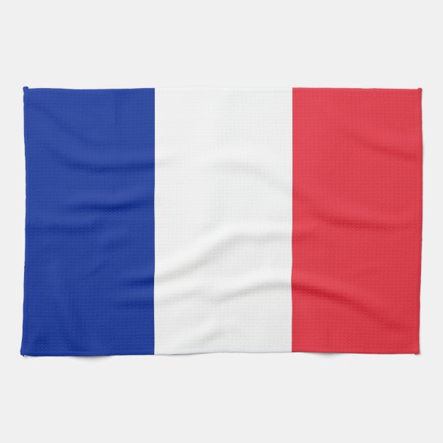 Toalla de cocina con bandera de Francia (Horizontal)