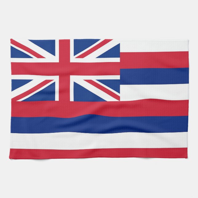 Toalla de cocina con bandera de Hawaii, EE.UU. (Horizontal)