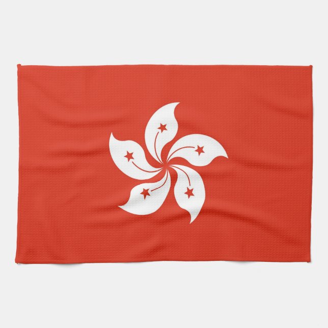 Toalla de cocina con bandera de Hong Kong, China (Horizontal)