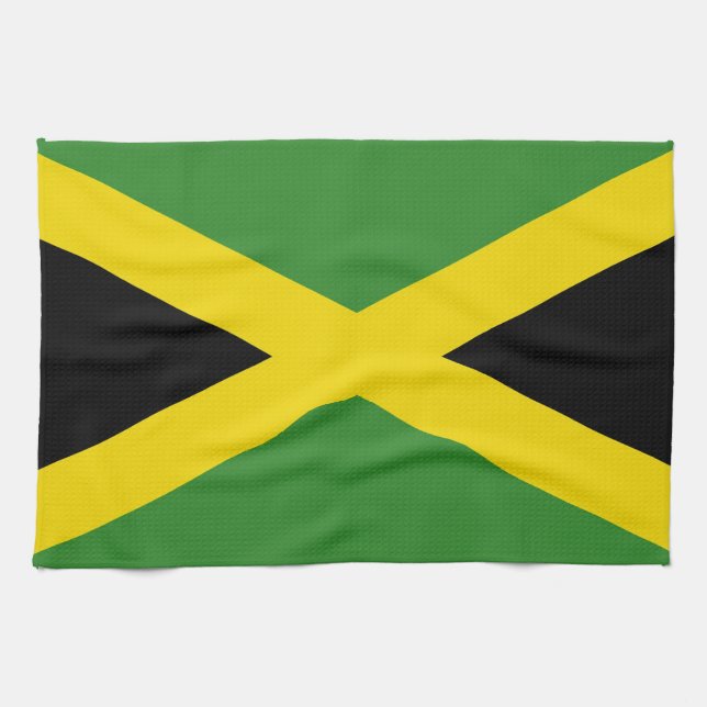 Toalla de cocina con bandera de Jamaica (Horizontal)