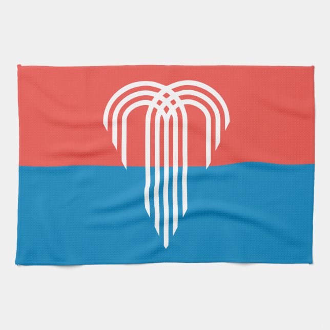 Toalla de cocina con bandera de Kansas City, Misur (Horizontal)