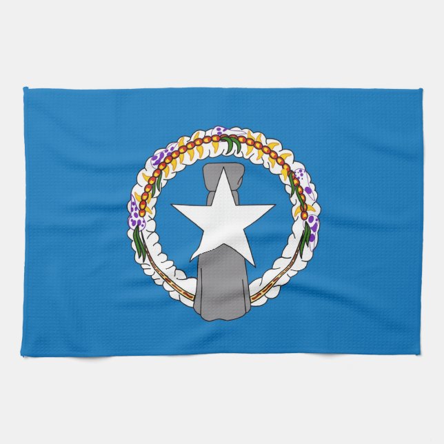 Toalla de cocina con bandera de la isla Mariana de (Horizontal)