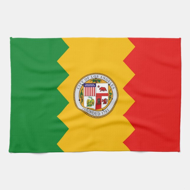 Toalla de cocina con bandera de Los Ángeles, EE.UU (Horizontal)