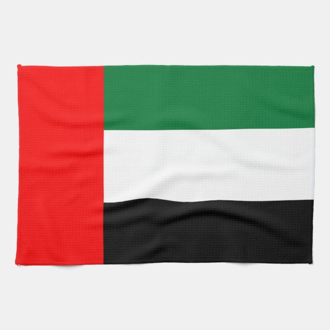 Toalla de cocina con bandera de los Emiratos Árabe (Horizontal)