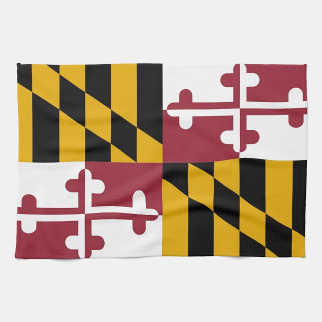 Toalla de cocina con bandera de Maryland, EE.UU. (Horizontal)