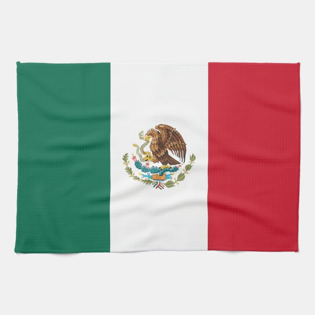 Toalla de cocina con bandera de México (Horizontal)