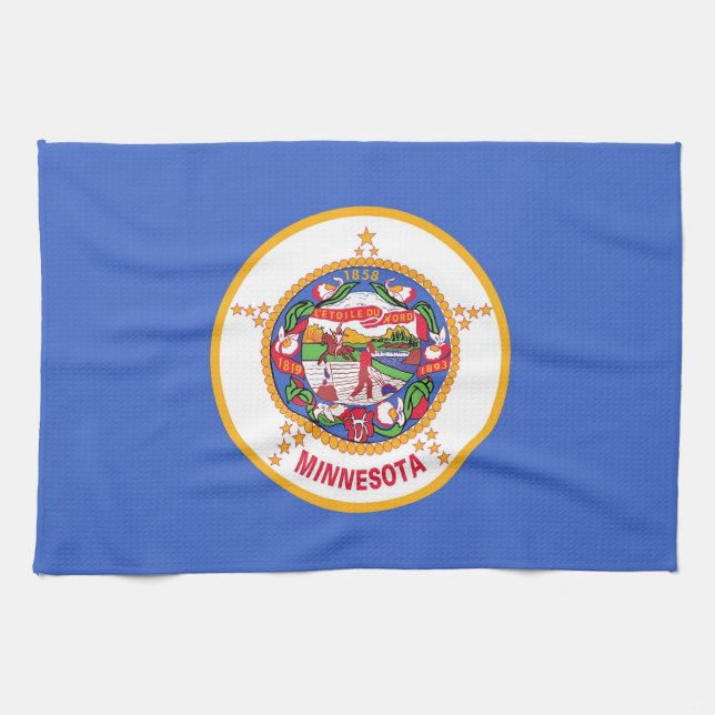 Toalla de cocina con bandera de Minnesota, EE.UU. (Horizontal)