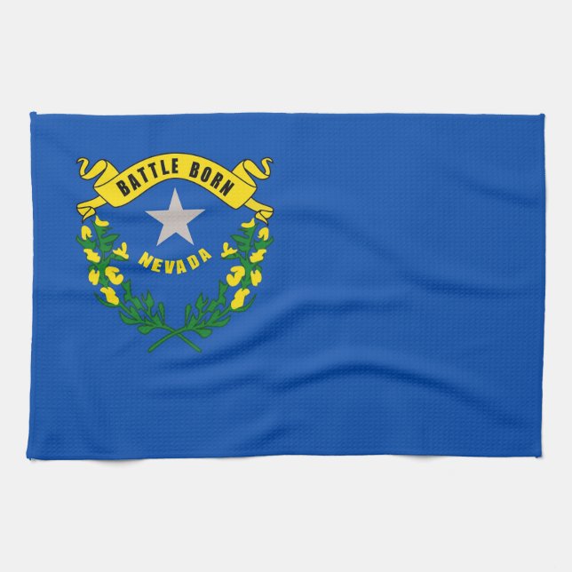 Toalla de cocina con bandera de Nevada, EE.UU. (Horizontal)