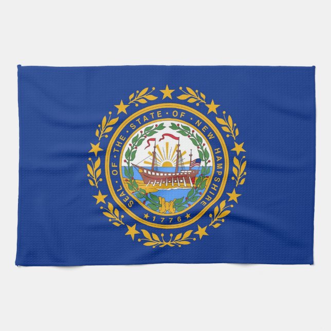 Toalla de cocina con bandera de New Hampshire, EE. (Horizontal)