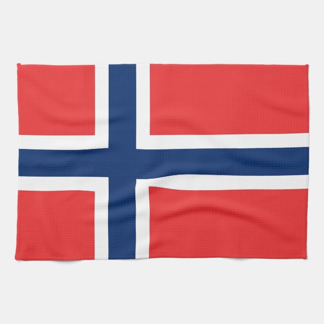 Toalla de cocina con bandera de Noruega (Horizontal)