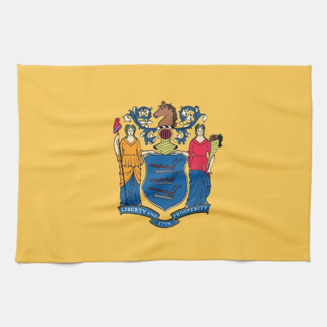 Toalla de cocina con bandera de Nueva Jersey, EE.U (Horizontal)