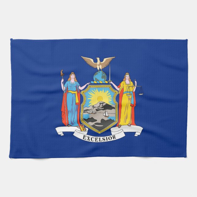 Toalla de cocina con bandera de Nueva York, EE.UU. (Horizontal)