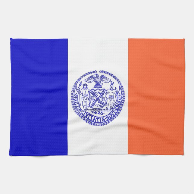 Toalla de cocina con bandera de Nueva York, EE.UU. (Horizontal)