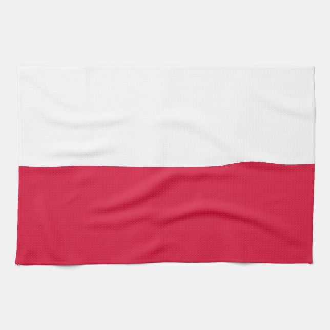 Toalla de cocina con bandera de Polonia (Horizontal)