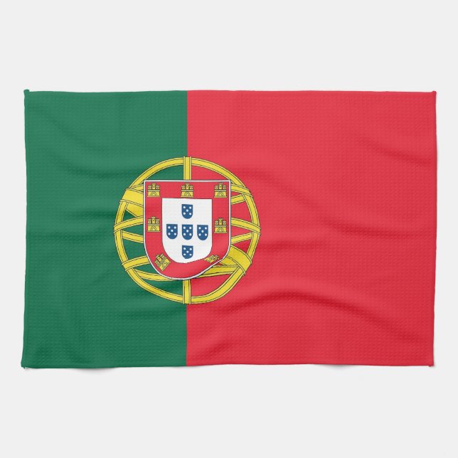 Toalla de cocina con bandera de Portugal (Horizontal)
