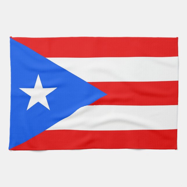Toalla de cocina con bandera de Puerto Rico, EE.UU (Horizontal)