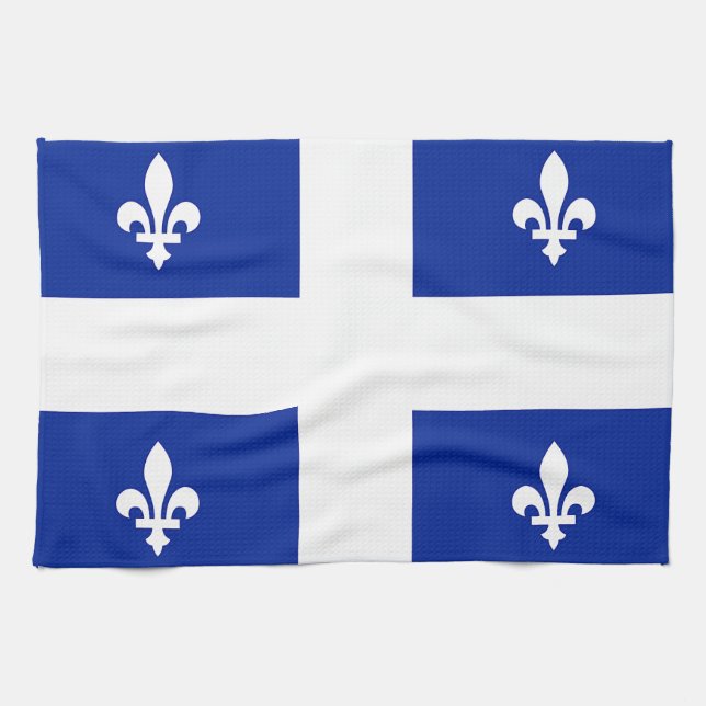 Toalla de cocina con bandera de Quebec, Canadá (Horizontal)