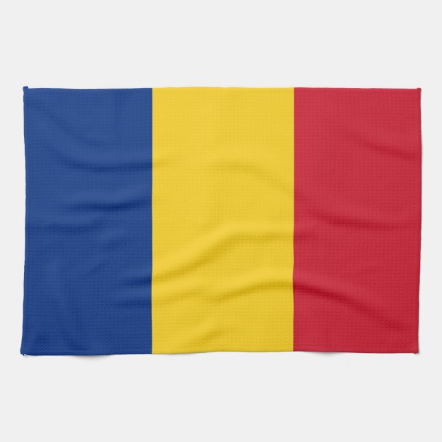 Toalla de cocina con bandera de Rumania (Horizontal)