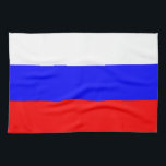 Toalla de cocina con bandera de Rusia<br><div class="desc">Elegante toalla de cocina patriótica con bandera de Rusia. Este producto es su personalizable.</div>
