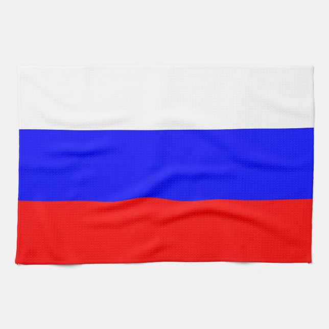 Toalla de cocina con bandera de Rusia (Horizontal)