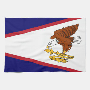 Toalla de cocina con bandera de Samoa Americana, E