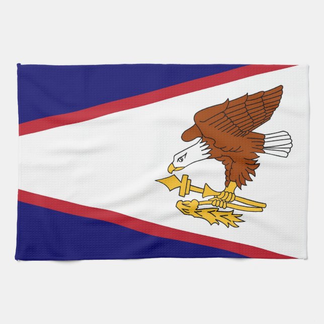 Toalla de cocina con bandera de Samoa Americana, E (Horizontal)