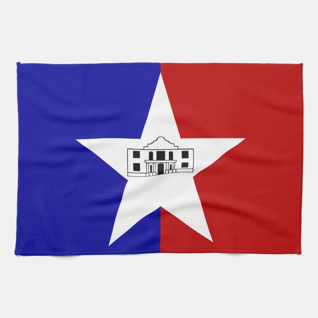 Toalla de cocina con bandera de San Antonio, EE.UU (Horizontal)