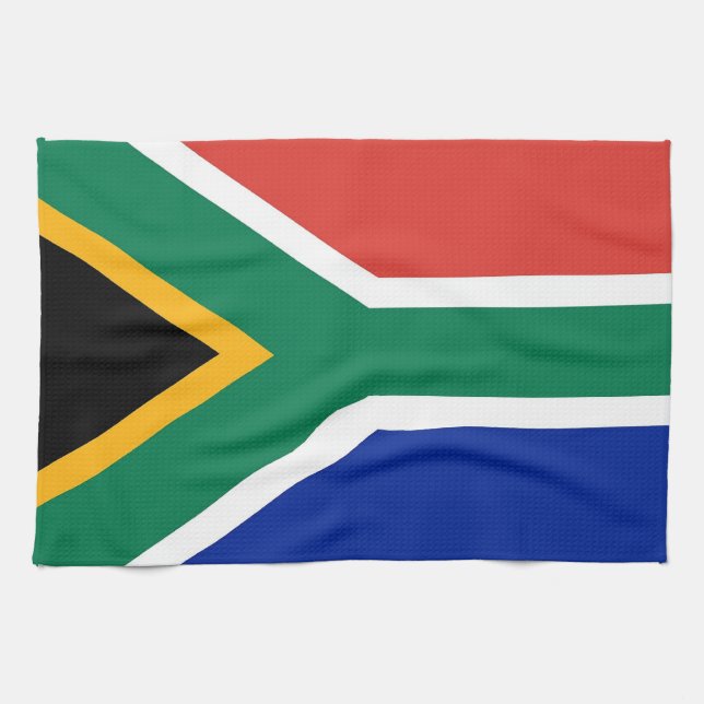 Toalla de cocina con bandera de Sudáfrica (Horizontal)