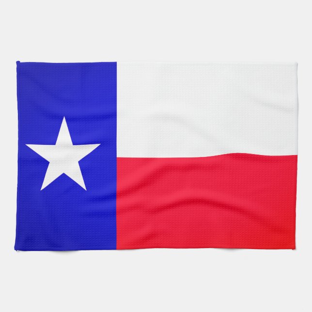 Toalla de cocina con bandera de Texas (Horizontal)