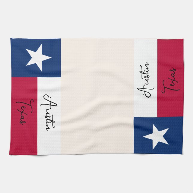 toalla de cocina con bandera de Texas (Horizontal)