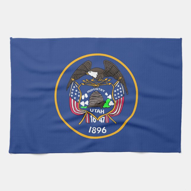 Toalla de cocina con bandera de Utah, EE.UU. (Horizontal)