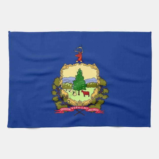 Toalla de cocina con bandera de Vermont, EE.UU. (Horizontal)