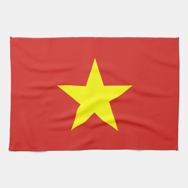 Toalla de cocina con bandera de Vietnam (Horizontal)