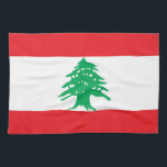 Toalla de cocina con bandera del Líbano<br><div class="desc">Mejore su decoración de cocina con nuestra vibrante toalla de cocina con la bandera del Líbano. Esta toalla de cocina premium exhibe orgullosamente el diseño de la bandera libanesa, con una franja roja horizontal en la parte superior e inferior, con una franja blanca más amplia en el medio. En el...</div>