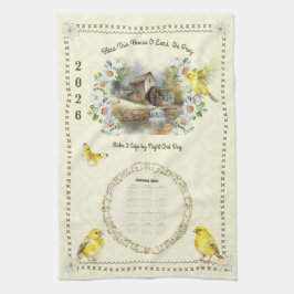 Toalla de cocina con calendario 2026 Bendición de