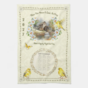 Toalla de cocina con calendario 2027 Bendición de 