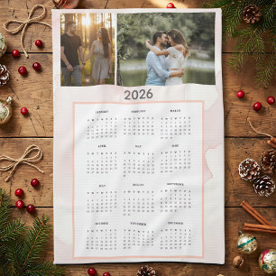 Toalla de cocina con calendario de fotos personali