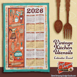 Toalla de cocina con calendario de utensilios de c